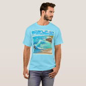 T-shirt Design de scène rocheuse côtière (Devant entier)