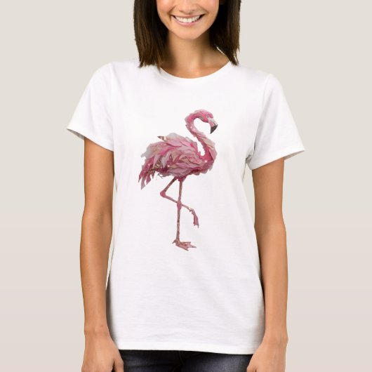 T-shirt Design de texte FLAMANT Rose Argent Chic (Devant)