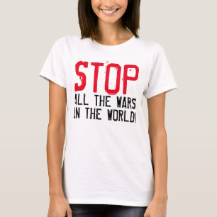 T-shirt Design de texte simple "STOP ALL WARS"