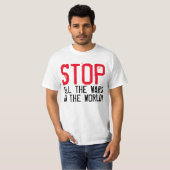 T-shirt Design de texte simple "STOP ALL WARS" (Devant entier)