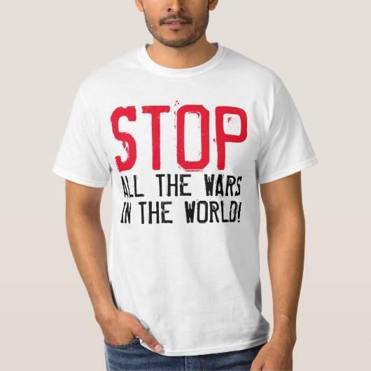 T-shirt Design de texte simple "STOP ALL WARS" (Devant)