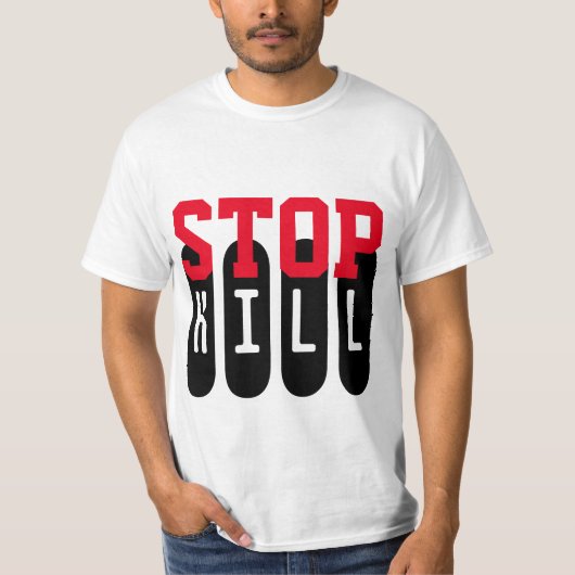T-shirt Design de texte simple "STOP KILL" (Devant)
