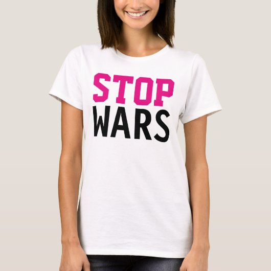 T-shirt Design de texte simple "STOP WARS" (Devant)
