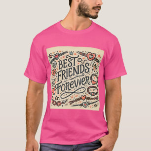T-shirt Design de typographie Best Friends Forever