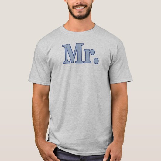 T-shirt Design de typographie bleue MR. (Devant)