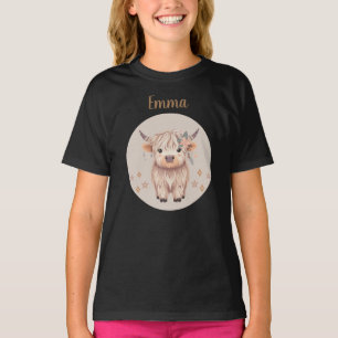 T-shirt Design de vaches Highland pour filles