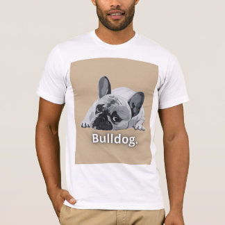 T-shirt Design de visage de bouledogue fort