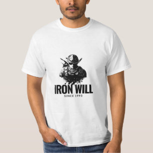 T-shirt design de volonté de fer