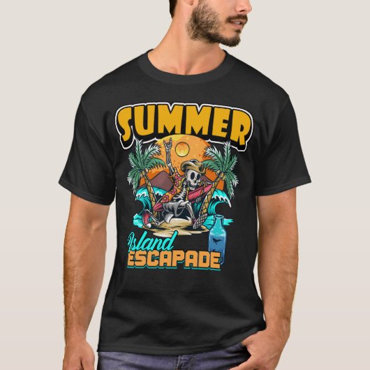 T-shirt Design d'évasion de l'île d'été (Devant)