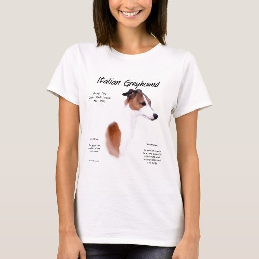 T-shirt Design d'histoire Greyhound italien (Devant)