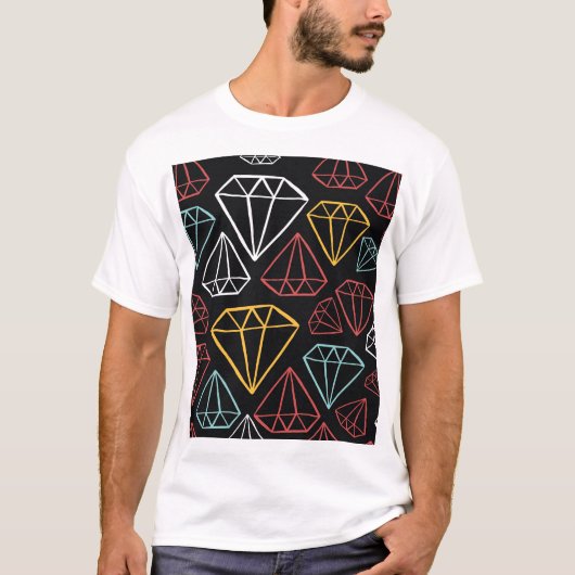 T-shirt Design diamant vintage, motif transparent (Devant)