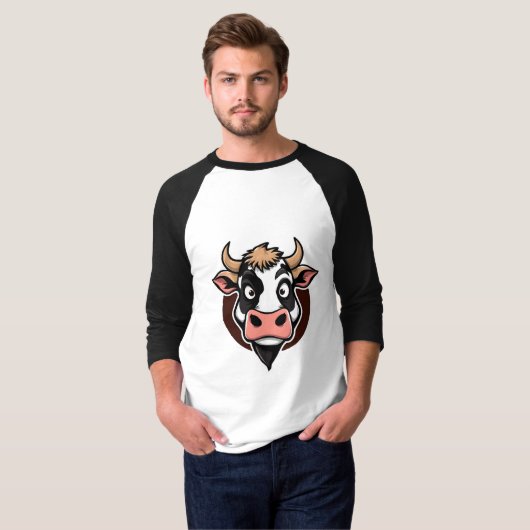 T-shirt Design d'impression de vache de dessin (Devant entier)