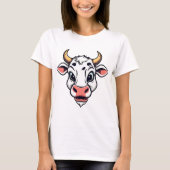 T-shirt Design d'impression de vache de dessin (Devant)