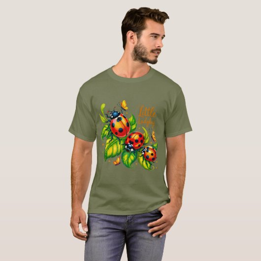 T-shirt Design d'insectes coloré Little Ladybug (Devant entier)