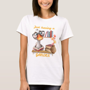 T-shirt Design d'oie mignonne, nerdy, oie geek