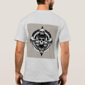 T-shirt Design du crâne avec ailes et symboles (Dos)