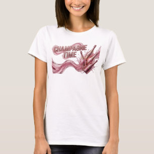 T-shirt Design élégant de chemise CHAMPAGNE TIME rouge