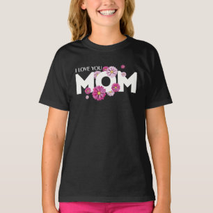 T-shirt Design élégant I Love Maman Texte pour les mères j