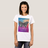 T-shirt Design élégant papillon avec coucher de soleil Ext (Devant entier)