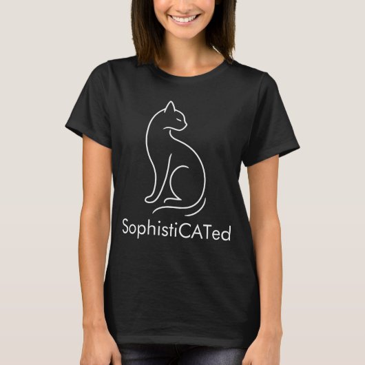 T-shirt Design élégant SophistiCATed minimaliste de chat (Devant)