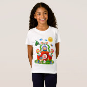 T-Shirt Design Emoji Fleurs Emoji coloré (Devant entier)