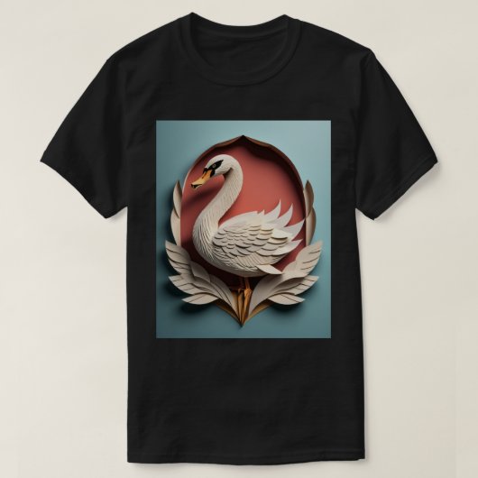 T-shirt design en papier cygne (Design devant)