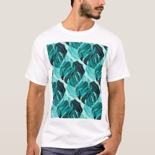 T-shirt Design feuille de palmiers tropicaux vert.