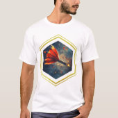 T-shirt Design fléchette feu spatial cadre doré stylé (Devant)