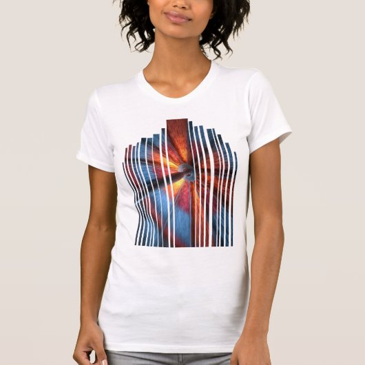 T-shirt Design fléchette impact coloré style glitch art (Devant)
