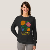 T-shirt Design floral rétro "Flower Power" (Devant entier)