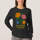 T-shirt Design floral rétro "Flower Power" (Devant)