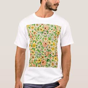 T-shirt Design floral traditionnel indien de printemps