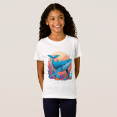T-Shirt Design Graphique Coloré D'Une Baleine (Devant entier)
