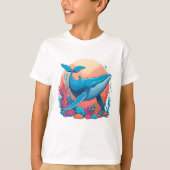 T-shirt Design Graphique Coloré D'Une Baleine (Devant)