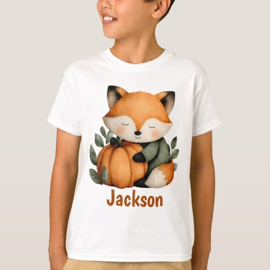 T-shirt Design Halloween Citrouille Fox personnalisé (Devant)
