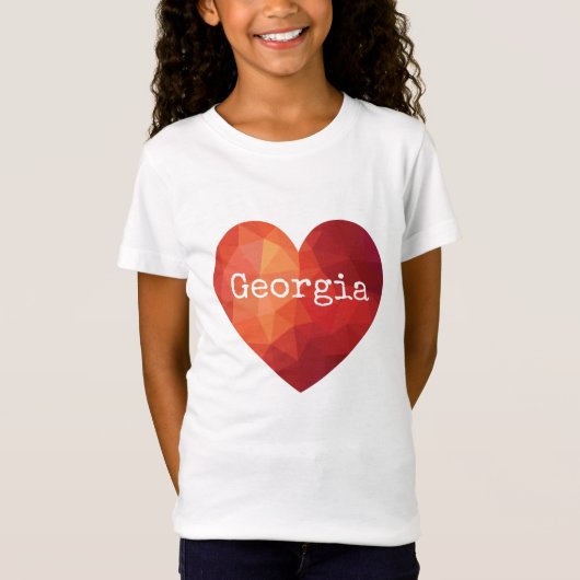 T-Shirt Design high-tech moderne, nom dans les coeurs roug (Devant)