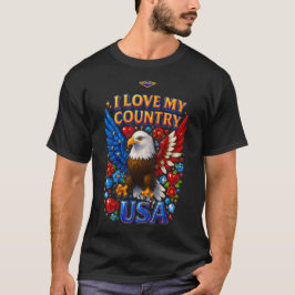 T-Shirt Design: I Love My Country - USA