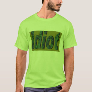 T-shirt Design "Idiot" vert stylisé