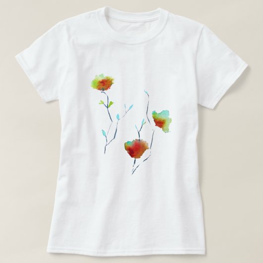 T-shirt Design moderne simple d'art floral abstrait (Design devant)