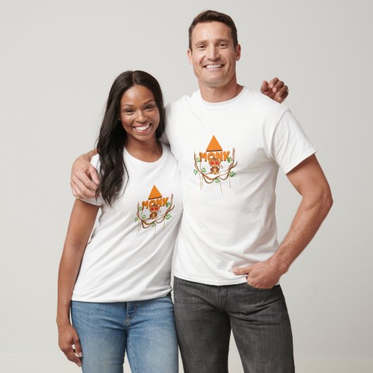 T-shirt Design Monk et Monkey Jungle (Unisexe)