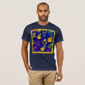 T-shirt Design Motif dynamique de fruits néons (Devant entier)
