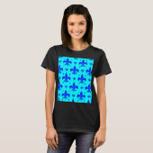 T-shirt Design Motif Fleur de lis bleu (Devant entier)