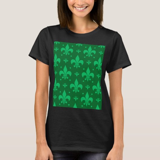 T-shirt Design Motif Fleur de lis vert (Devant)