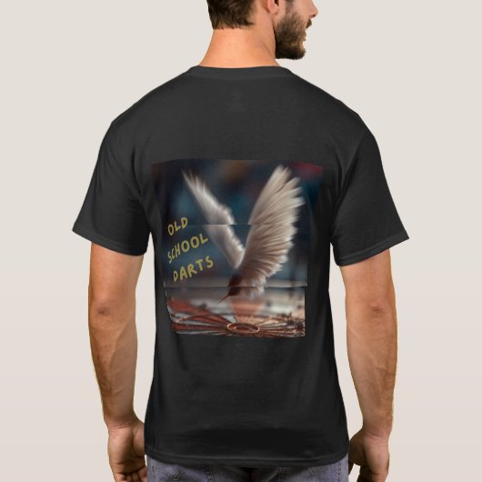 T-shirt Design Old School Darts fléchette rétro plume (Dos)