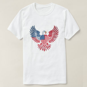 T-shirt Design patriotique avec aigle chauve et drapeau am