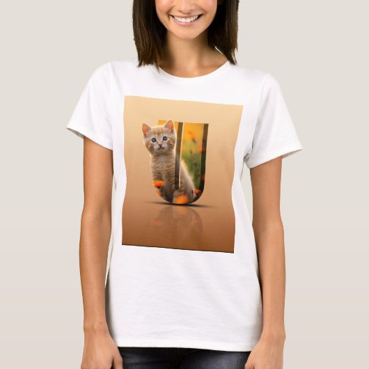 T-shirt design pour chat mignon (Devant)