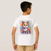 T-shirt design pour enfants Playfull Kids Cute Cat (Dos entier)