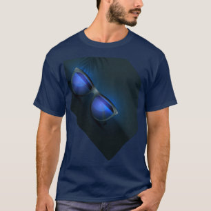 T-shirt design rétro avec lunettes bleues - tendan