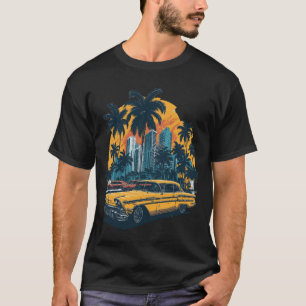 T-shirt design rétro de voiture classique