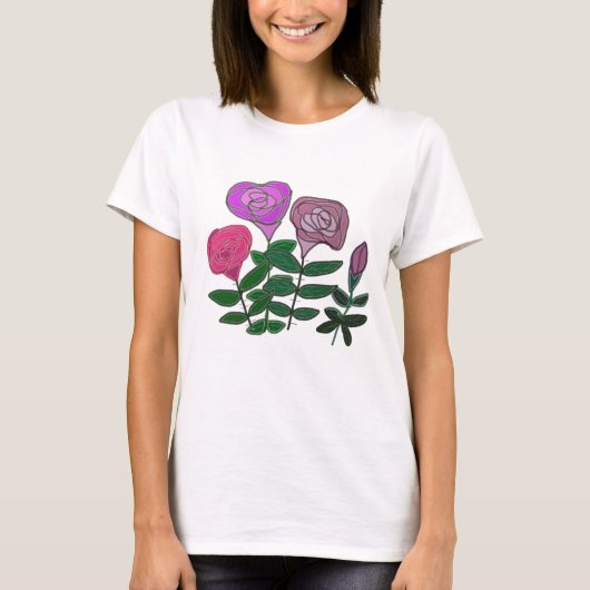 T-shirt Design Rose coloré (Devant)